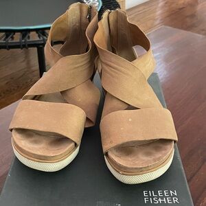 Eileen Fisher Women's Brown Wedge Sandals